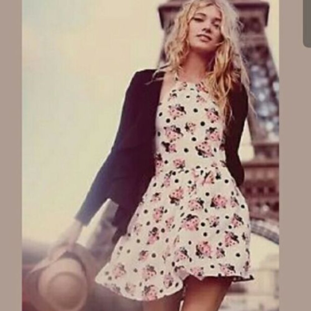 Free People Mon Cheri Polka Dot Print Halter Dress